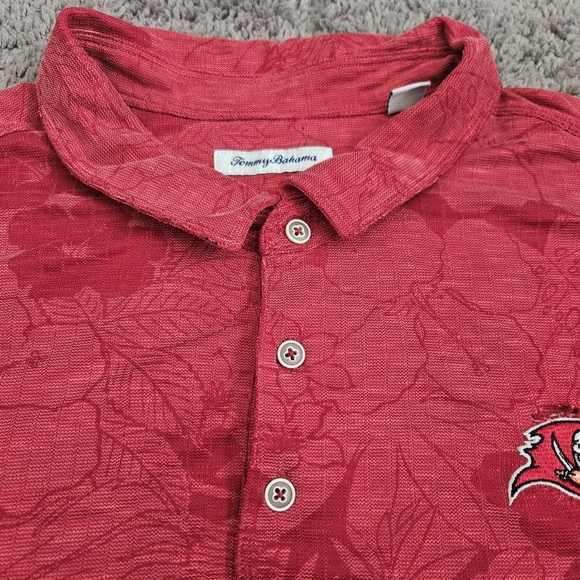 Tommy Bahama Polo Shirt Mens 4XLB Floral Miramar Blooms Red Tampa Bay Buccaneers - Picture 5 of 12